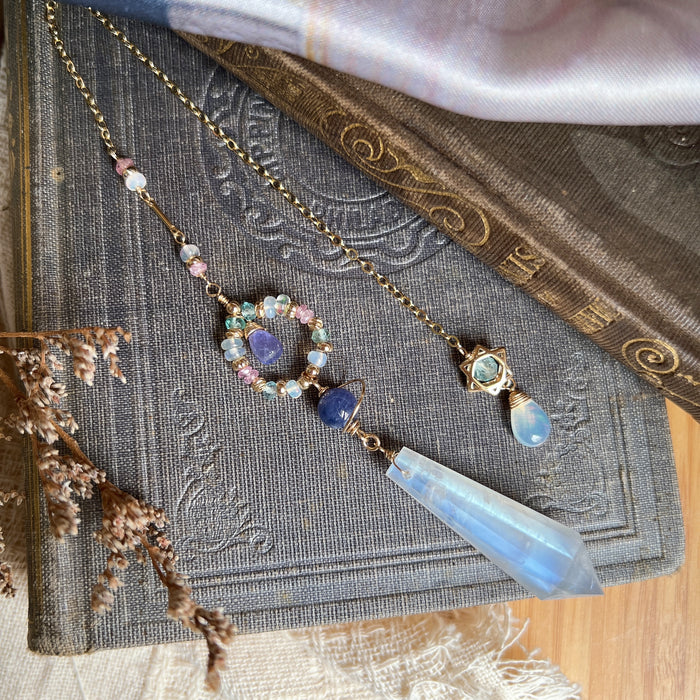 Moonstone Pendulum (with rainbows)