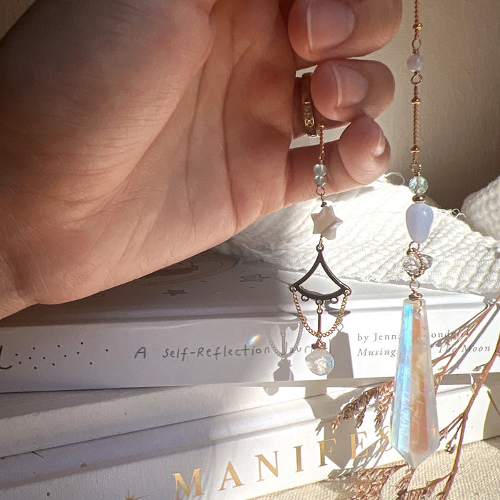 Moonstone Pendulum (with rainbows)