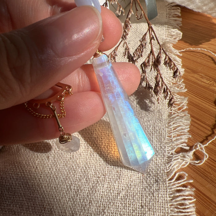 Moonstone Pendulum (with rainbows)