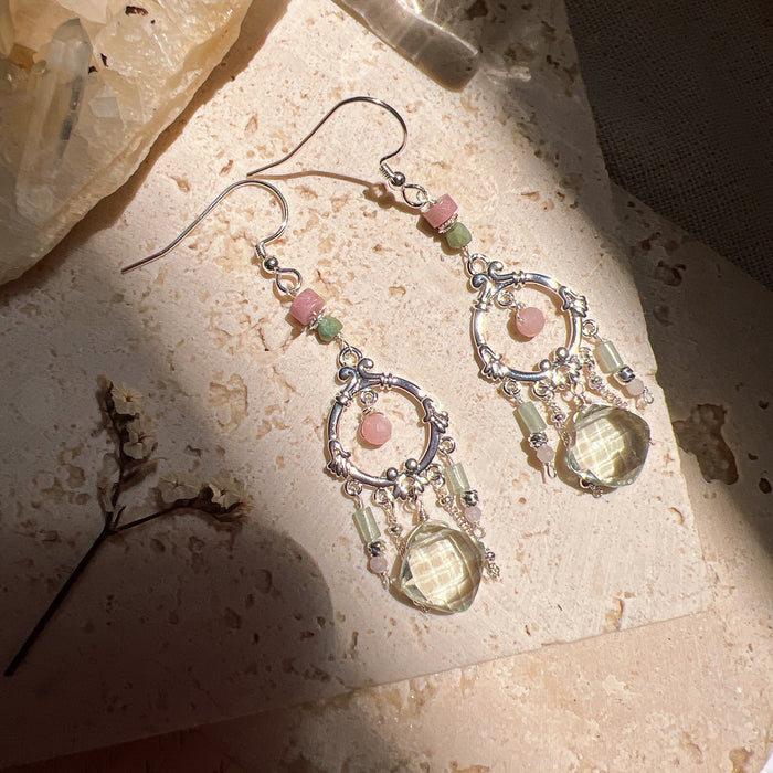 Earrings: strawberry matcha
