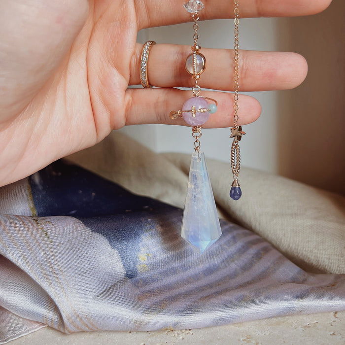 Moonstone Pendulum (with rainbows)