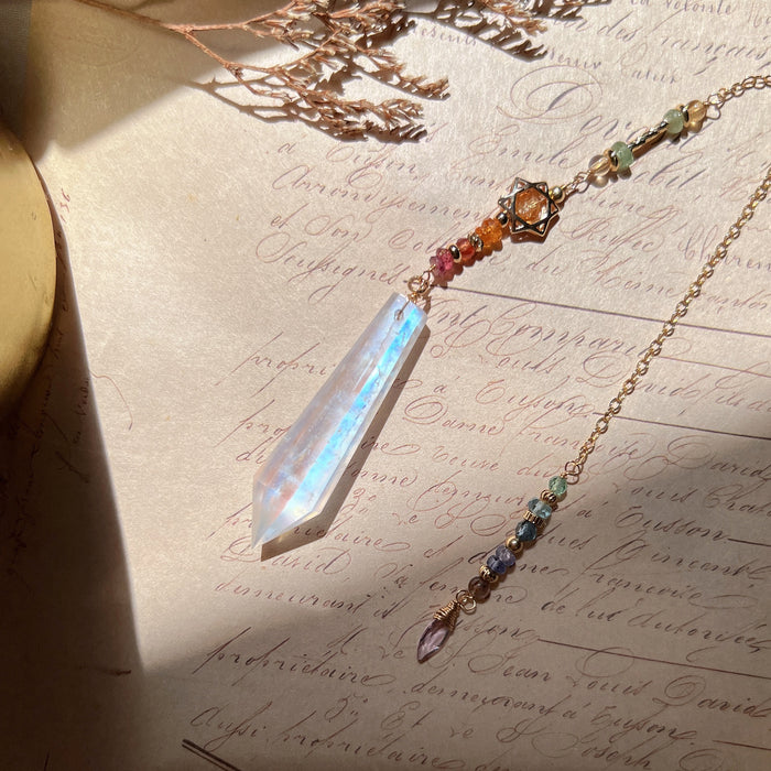 Moonstone Pendulum (with rainbows)