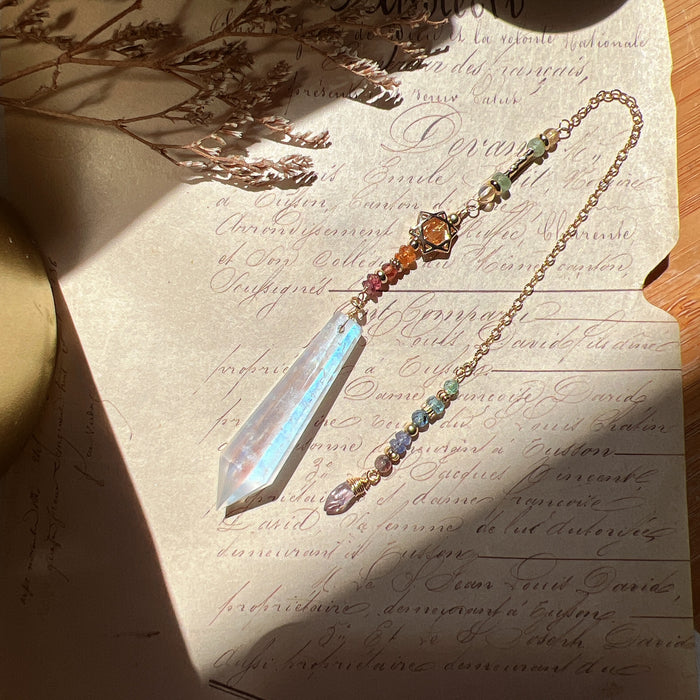 Moonstone Pendulum (with rainbows)