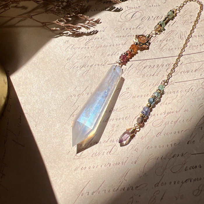 Moonstone Pendulum (with rainbows)