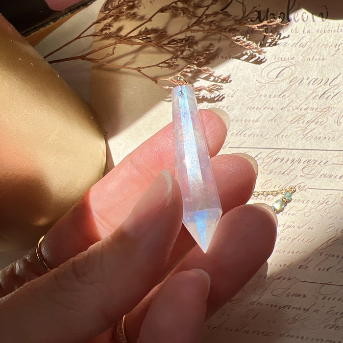 Moonstone Pendulum (with rainbows)