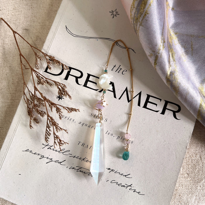 Moonstone Pendulum (with rainbows)