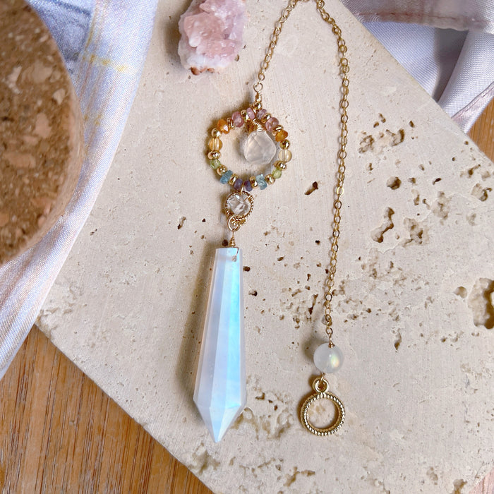 Moonstone Pendulum (with rainbows)