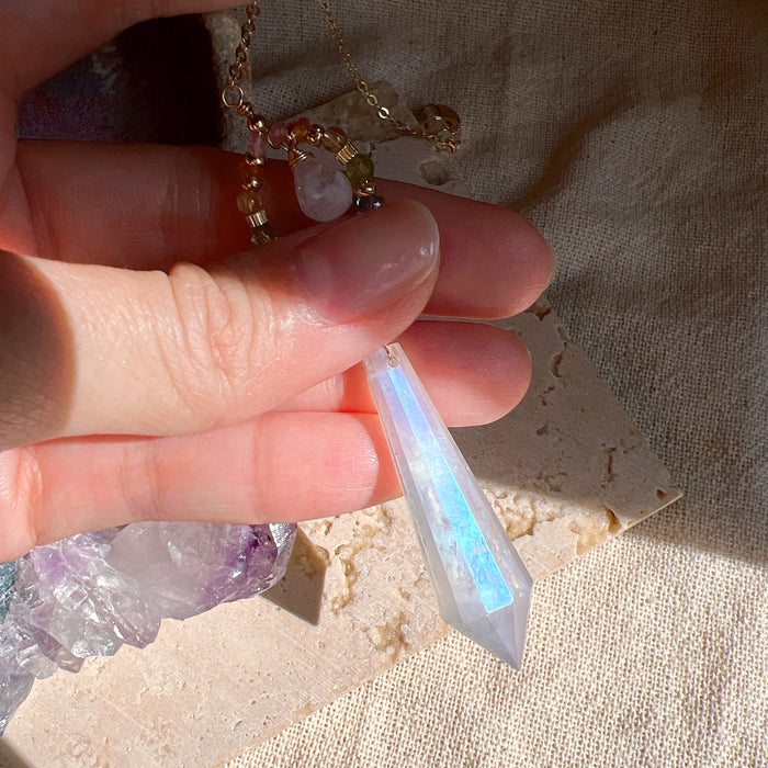 Moonstone Pendulum (with rainbows)