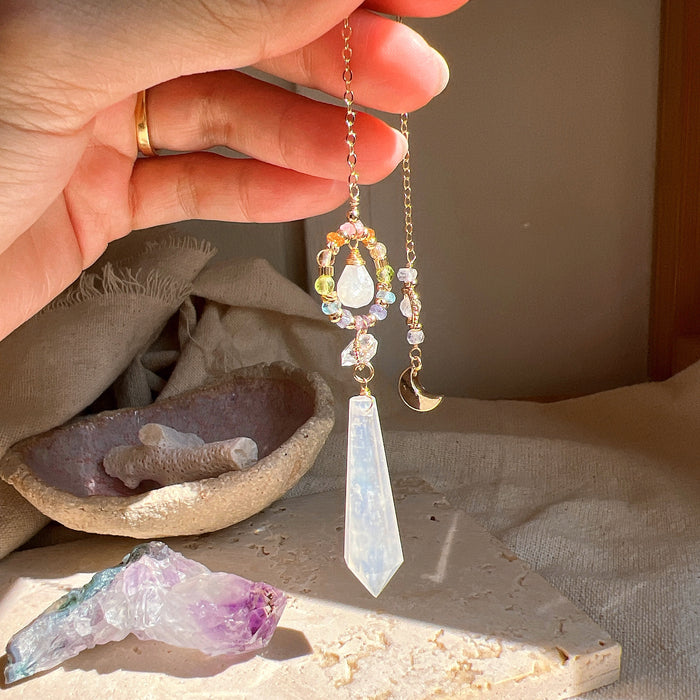 Moonstone Pendulum (with rainbows)